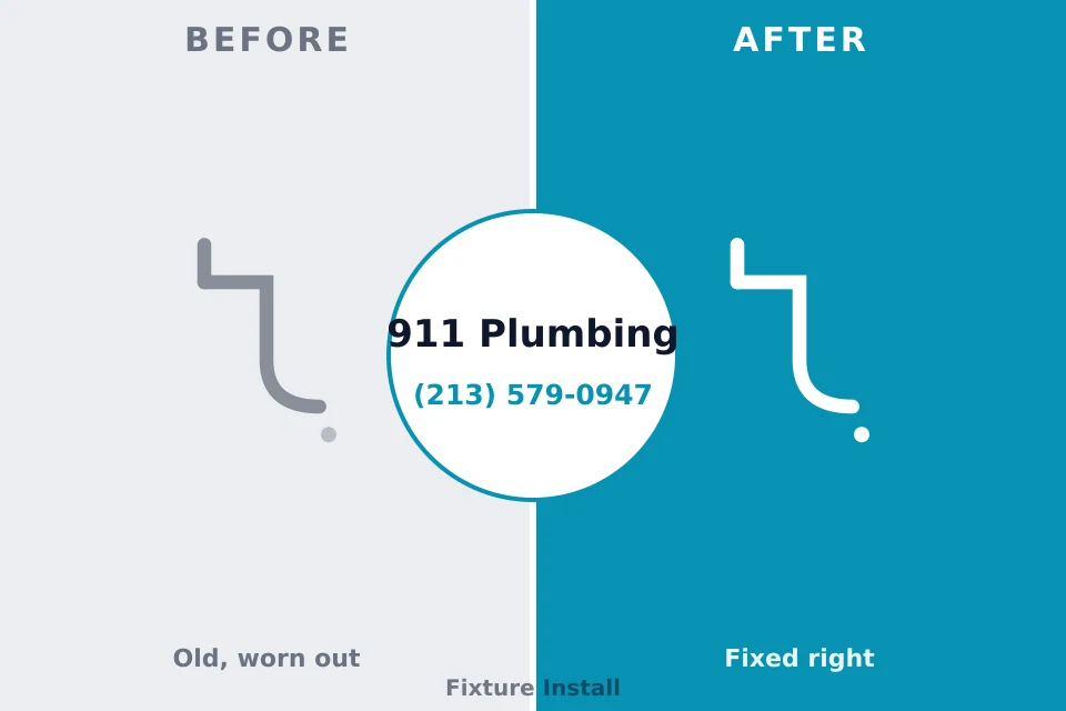 Before and after: plumbing repair Le Claire, IA